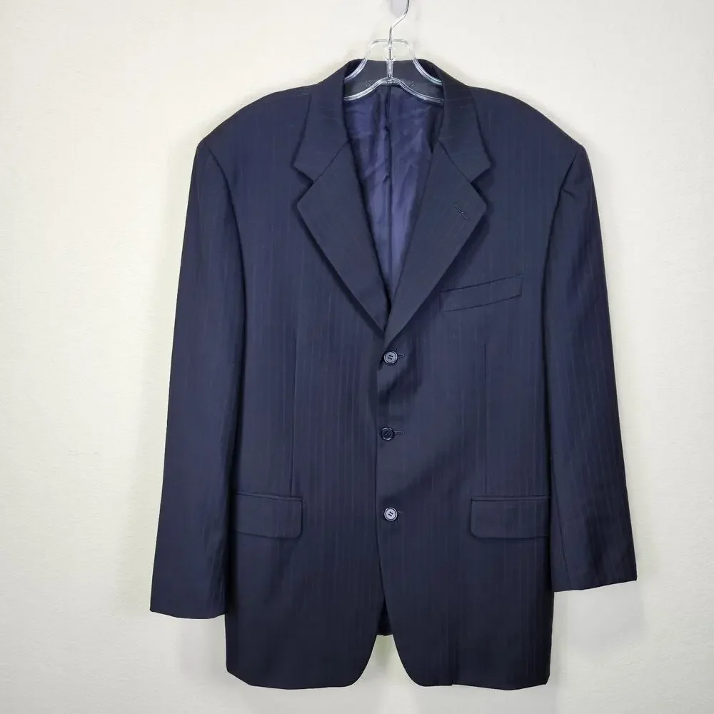 Canali Blazer Mens 42R Black Super 120s Luxury Italian Wool Suit Jacket Designer